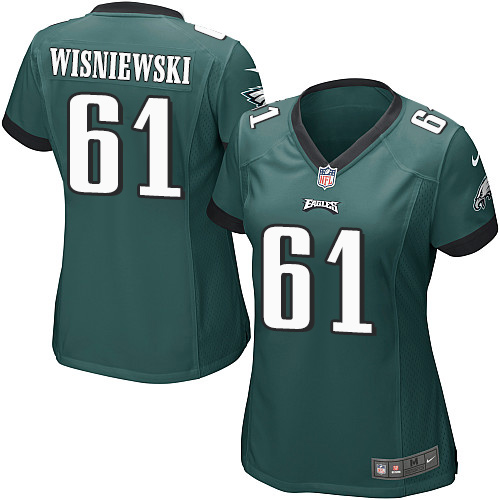 Women's Game Stefen Wisniewski Nike Jersey Midnight Green Home - #61 NFL Philadelphia Eagles